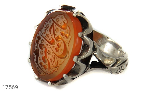 انگشتر نقره عقیق یمنی فوق العاده مردانه [یا حی یا قیوم] - 17569